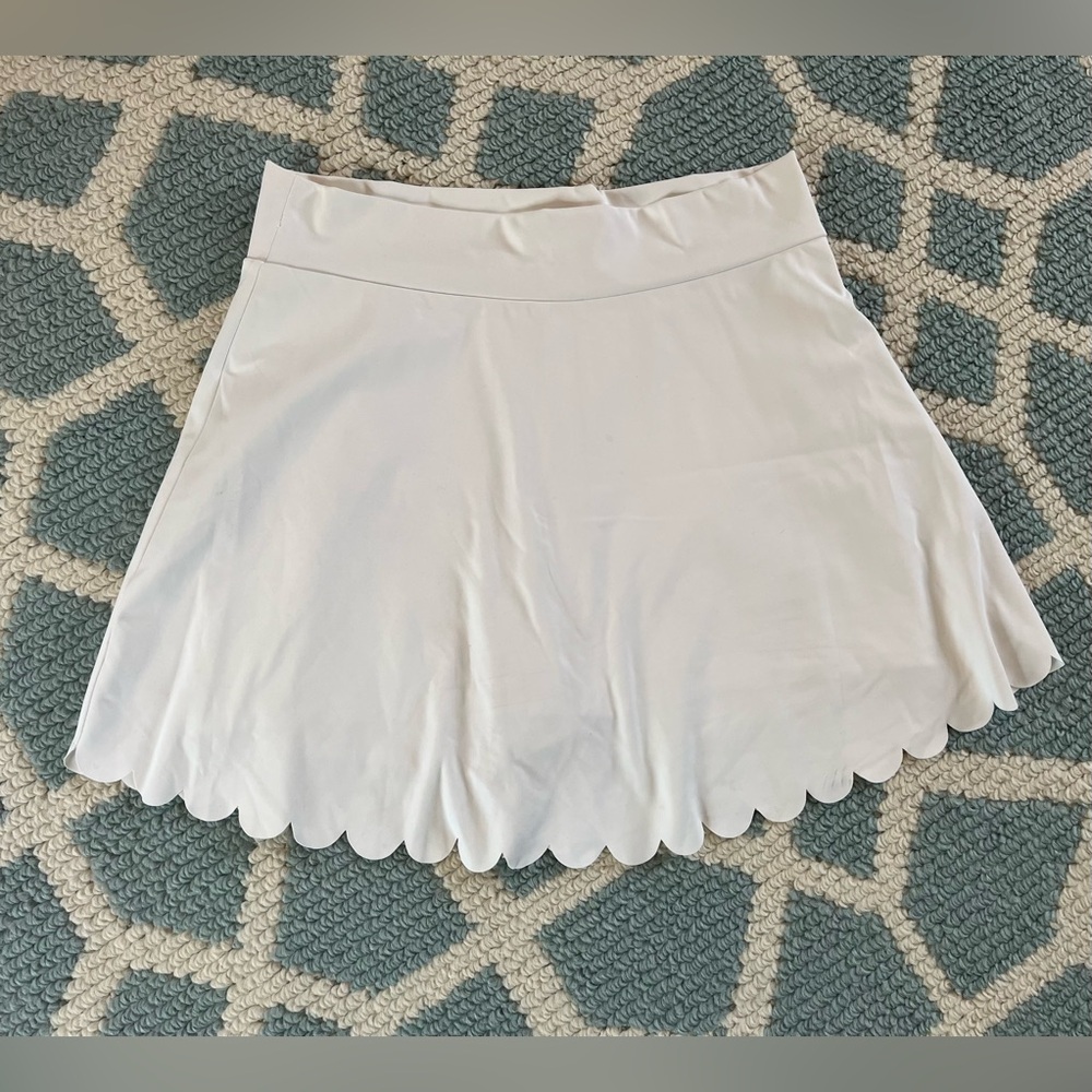 J. Crew White Scallop-Hem Skirt